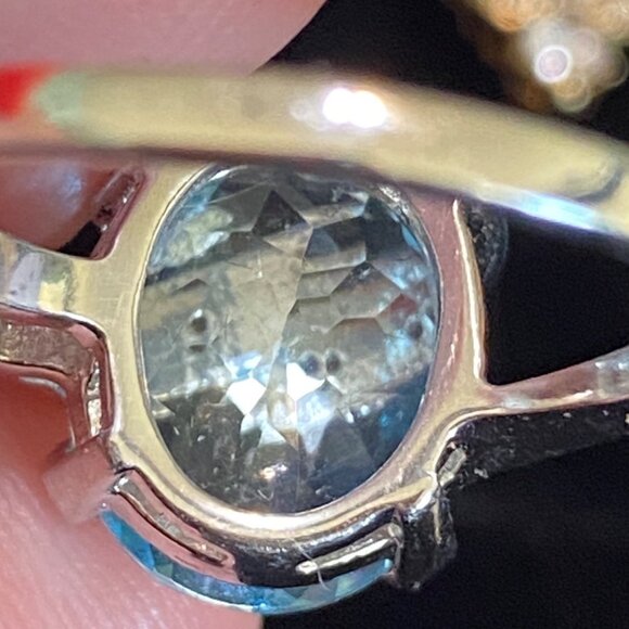 Ring Size 6.5 Blue Topaz Sterling Silver 925 Women Semi-Precious Stone - Picture 6 of 8